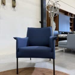 Limec fauteuil blauw ploegwool stof