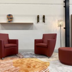 Nieuw Leolux Dolcinea Fauteuil Leer Terracotta Stoel
