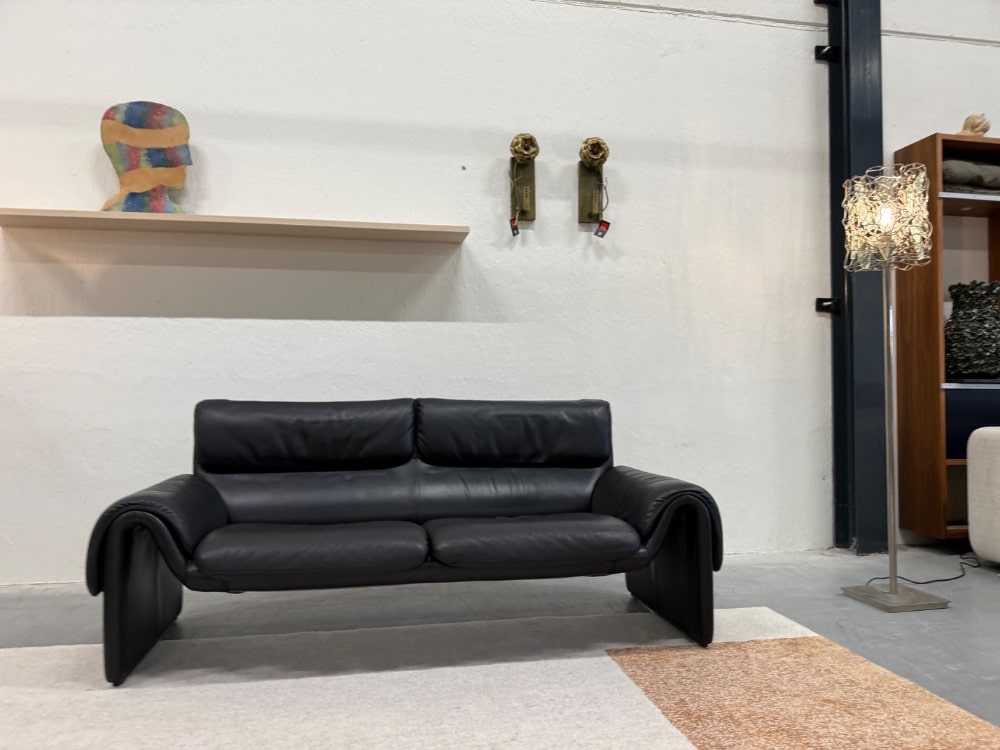 De sede 2011 2,5 zits bank zwart leer design 191