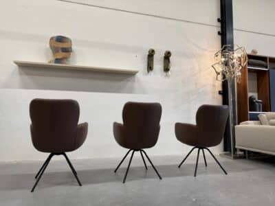 Madison eetkamerstoelen stof leer - afbeelding 6