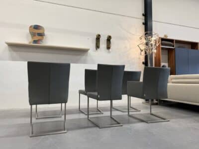 Bert plantagie misty tidy leer eetkamerset grijs - afbeelding 6