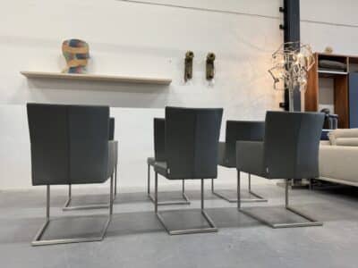 Bert plantagie misty tidy leer eetkamerset grijs - afbeelding 7