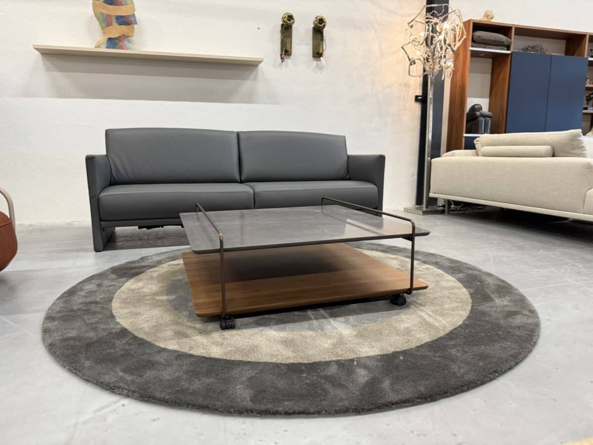 931-524 salontafel notenhout & natuursteen