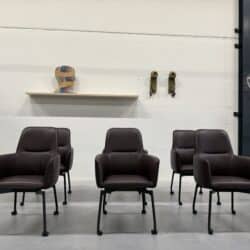 Gyon hoog eetkamerstoelen Noli leer Wielen