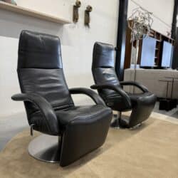 Yoga Relaxfauteuils zwart leer