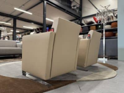2 navy fauteuils fuerte leer - afbeelding 5