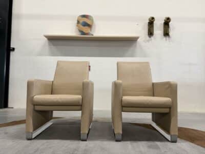 2 navy fauteuils fuerte leer - afbeelding 8