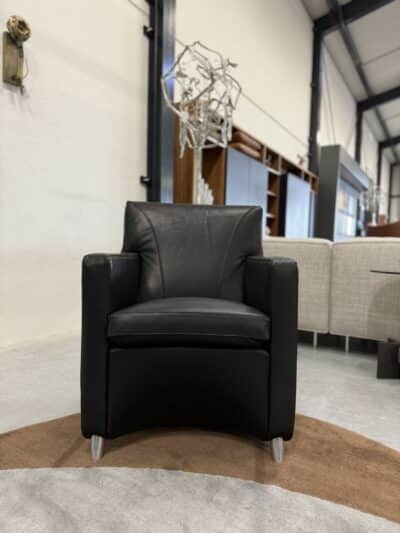 Dolcinea fauteuil zwart leer - afbeelding 2