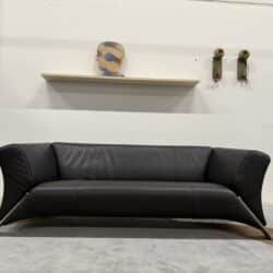 322 3 Zits Bank zwart leer