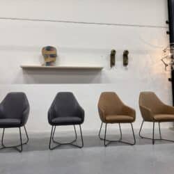 4 Vico Lazy eetkamerstoelen Country leer