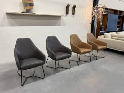 4 vico lazy eetkamerstoelen country leer - afbeelding 4