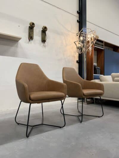 4 vico lazy eetkamerstoelen country leer - afbeelding 6
