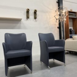 2 Lambada Stoelen leer op wielen