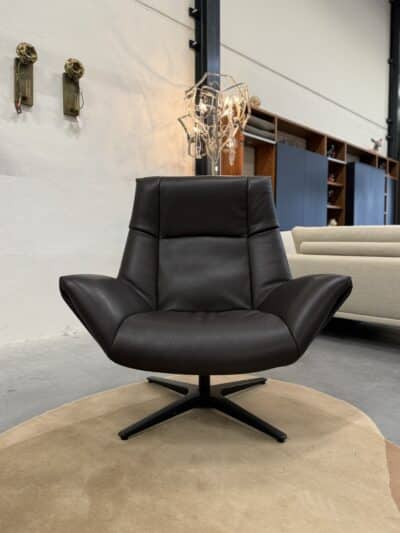 De sede 149 fauteuil met voetenbank bruin leer - afbeelding 3