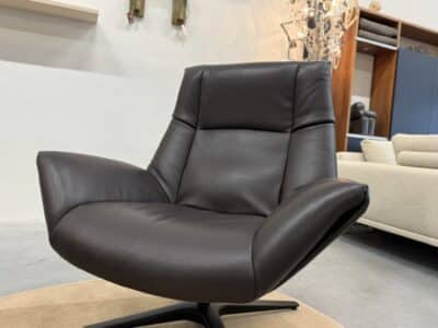 De sede 149 fauteuil met voetenbank bruin leer - afbeelding 4