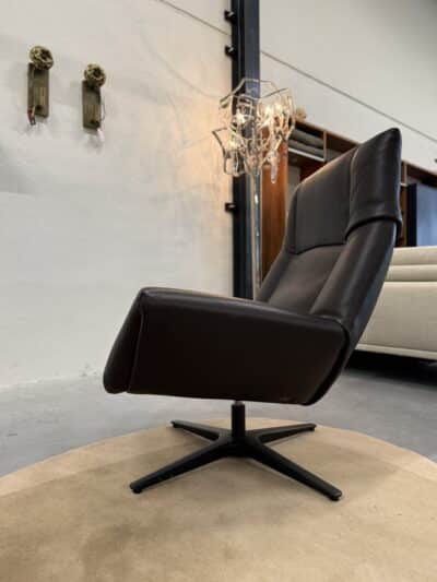De sede 149 fauteuil met voetenbank bruin leer - afbeelding 5
