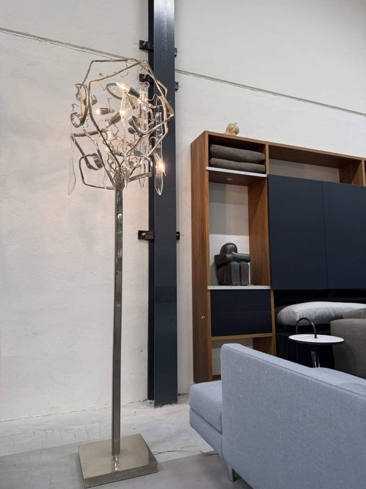 Delphinium vloerlamp nikkel