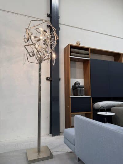 Delphinium vloerlamp nikkel